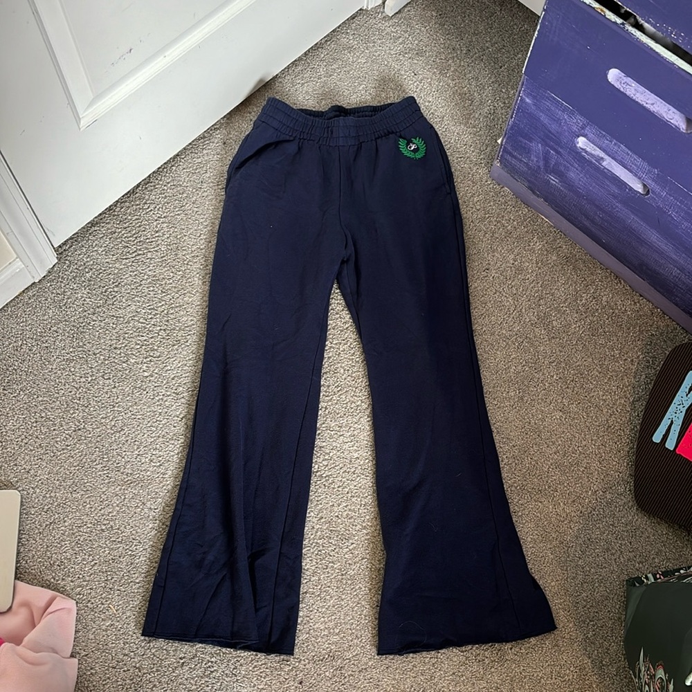 PINK navy blue wide leg sweats